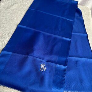 Blue Polyester Monogrammed H Initial Scarf